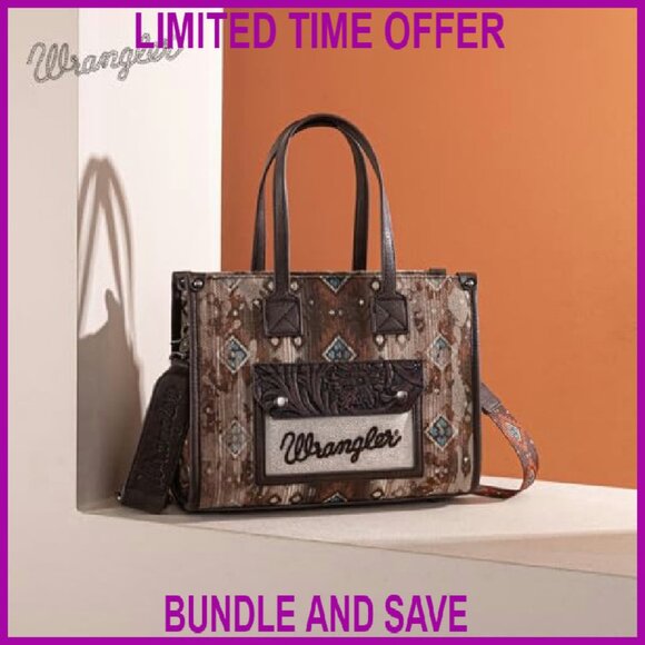 Aztec Tote Bag with Zipper Closure, Floral Design, 11x8.8x4.5 Inches